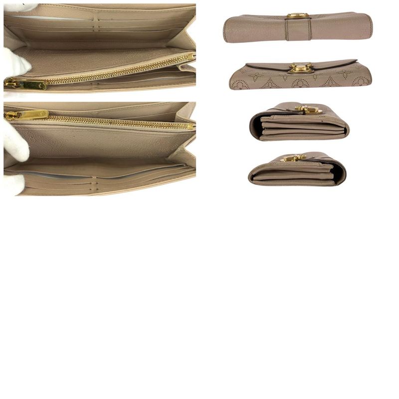 Louis Vuitton Monogram Mahina Portefeuille Iris Beige Gold Leather