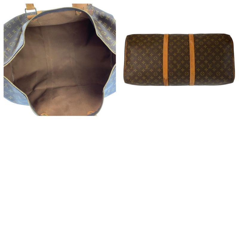 Louis Vuitton Monogram Keepall 55 Brown Gold Boston Bag