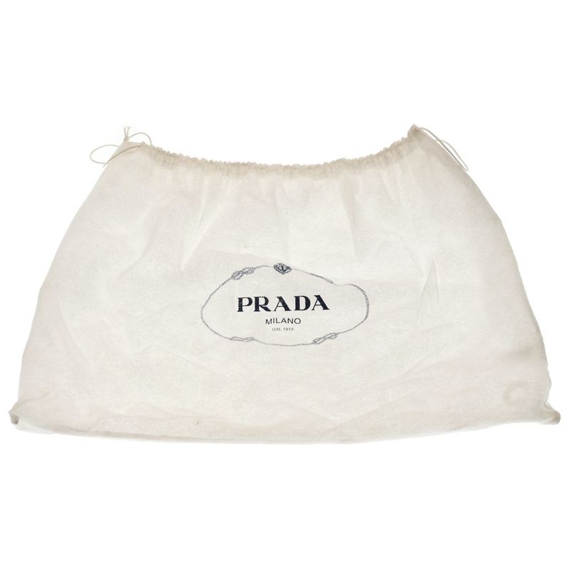Prada Vitello Phoenix Shoulder Bag Leather Grey Gold Greige