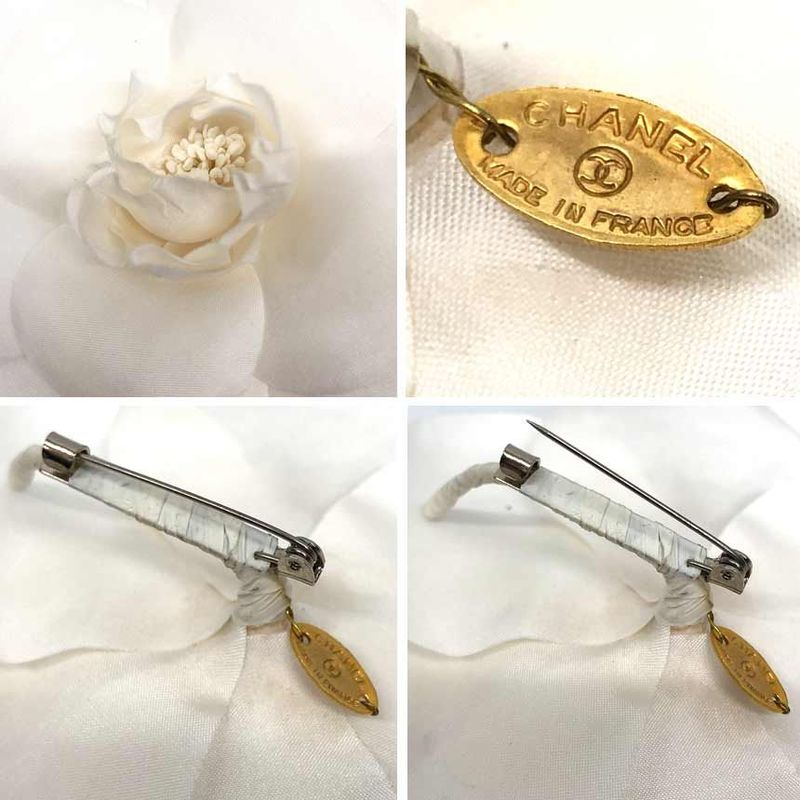 Chanel Camellia Corsage Brooch Flower White