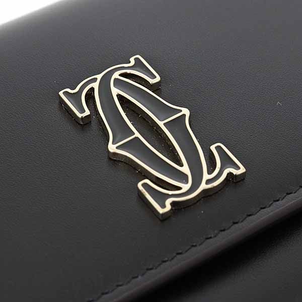 Cartier Wallet C de Cartier Mini Bifold Calfskin Black