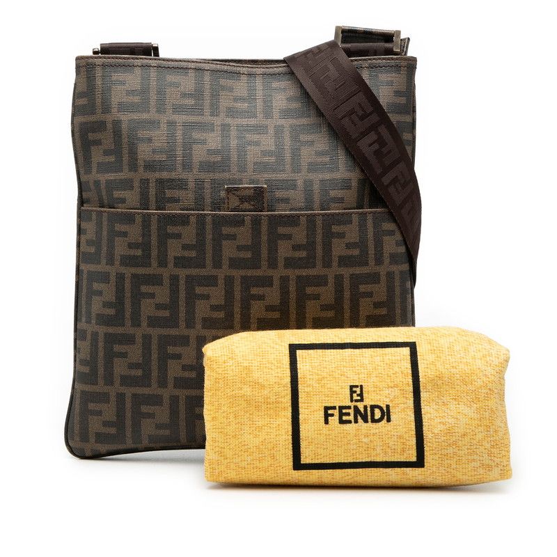 Fendi Zucca Crossbody Shoulder Bag Brown