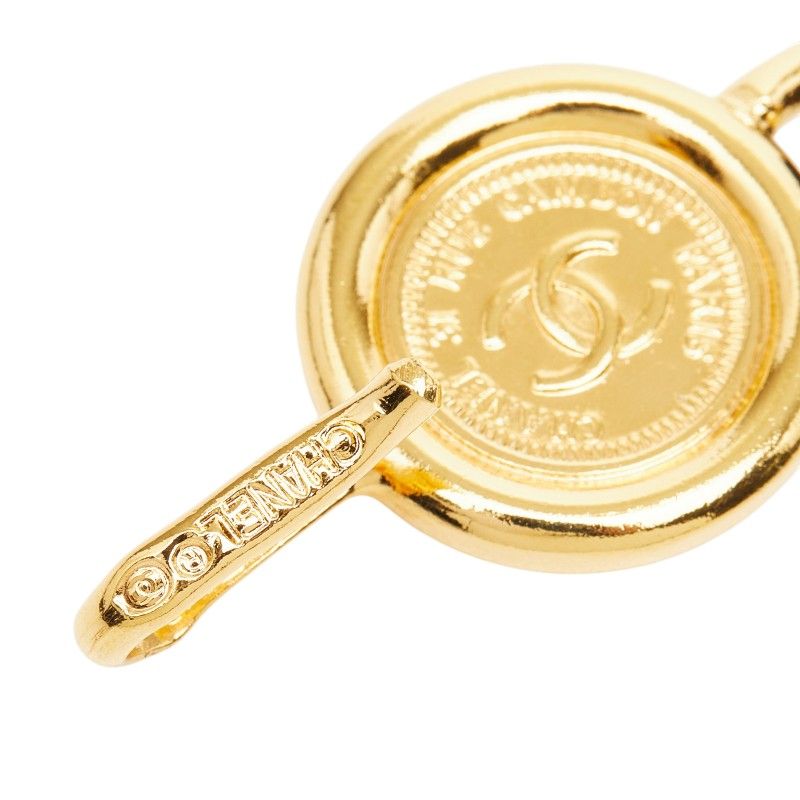 Chanel Vintage Chain Belt Gold Black Plated Leather