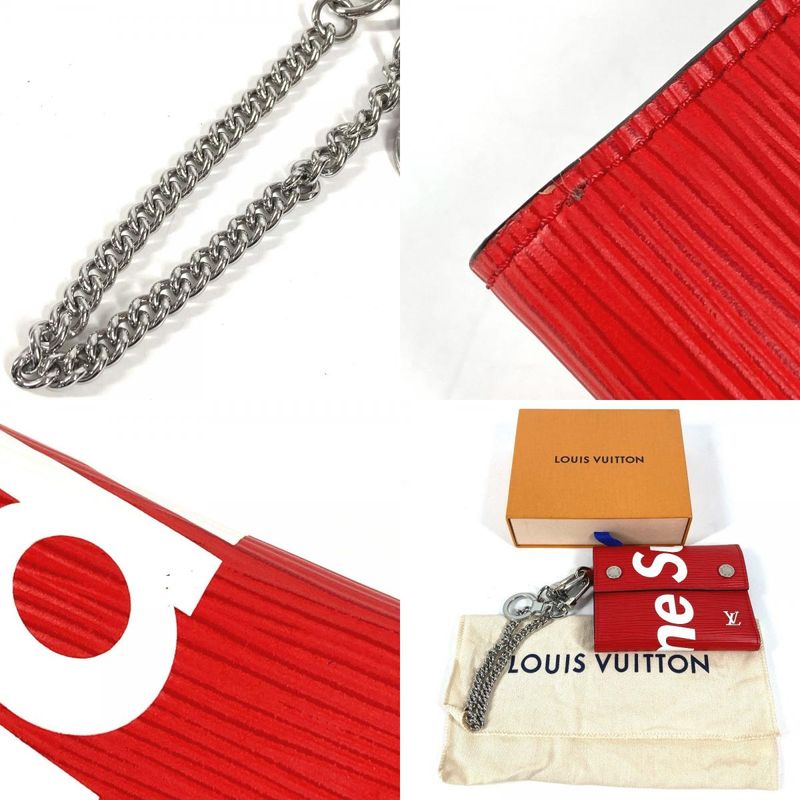 Louis Vuitton Trifold Wallet Supreme Collaboration Chcp Red White