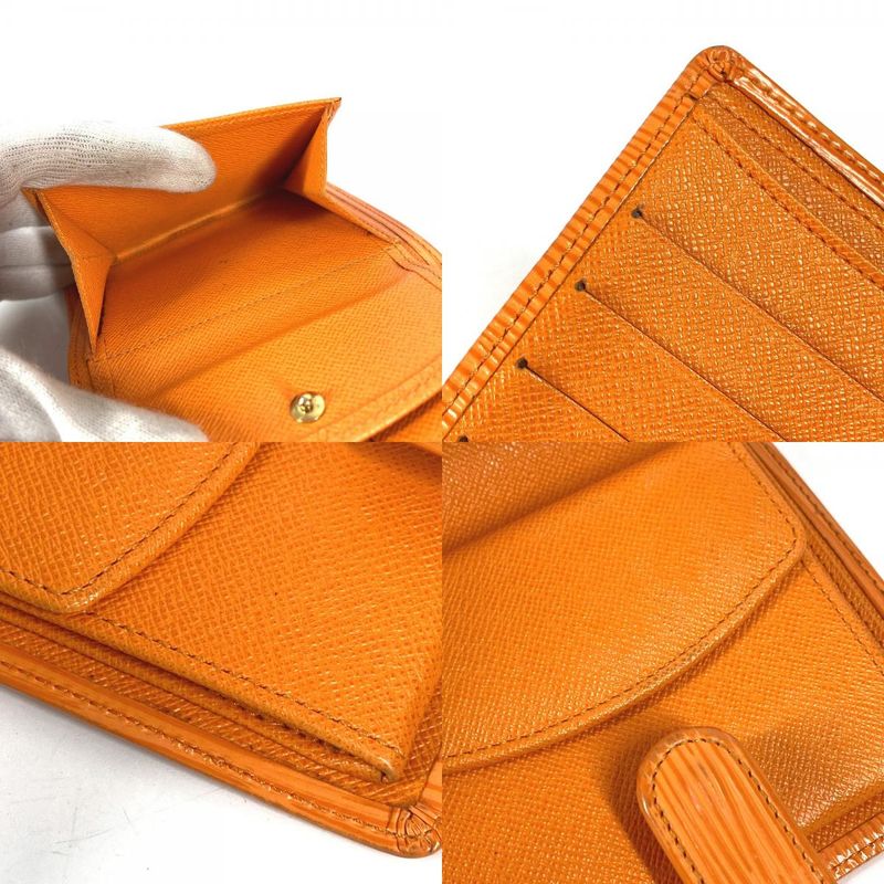 Louis Vuitton Bifold Wallet Porte Billets Compact Epi Leather Mandarin Mandarin Orange