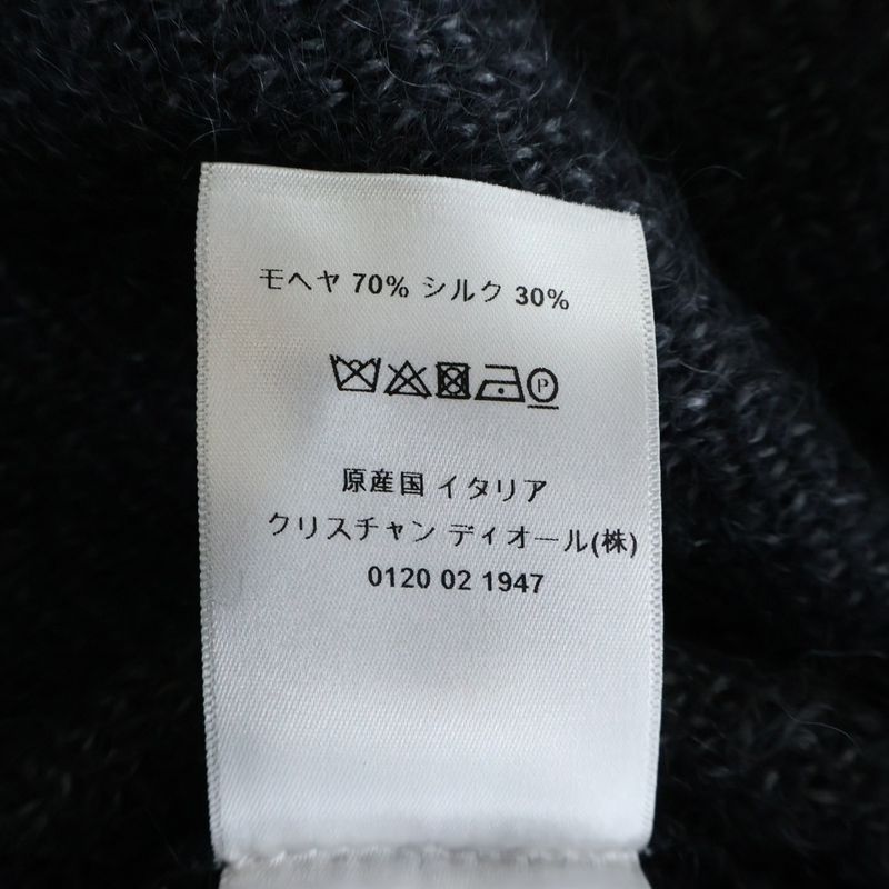 Dior Mohair Silk Blend Long Cardigan Poncho Black