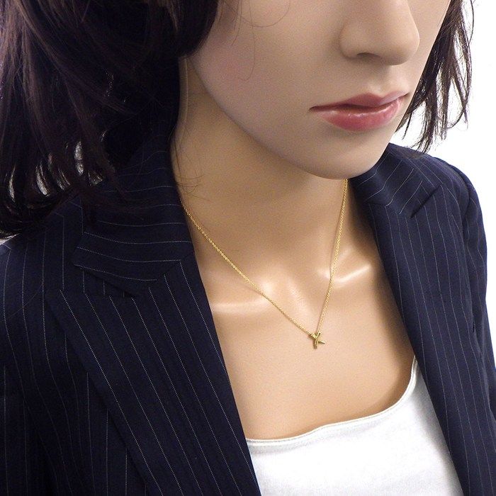 Tiffany & Co Necklace Kiss Cross 18K Yellow Gold