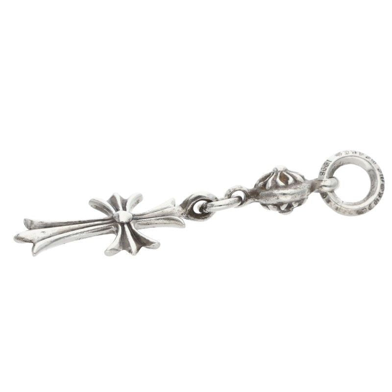 Chrome Hearts Tny CH Crs 1 Ball Tiny Cross Silver Necklace Top