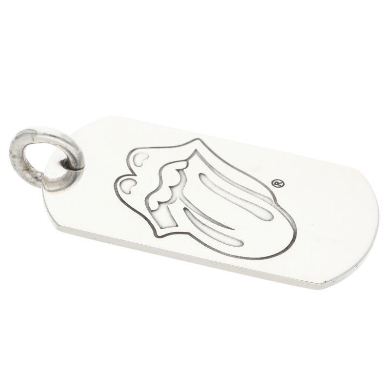 Chrome Hearts D Tag Lrg LT Lip and Tan Dog Large Necklace Top