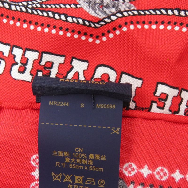 Louis Vuitton Carre 55 LV Rope Silk Red Scarf