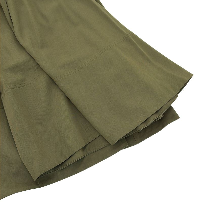 Loewe Skirt Silhouette Wide Wool Pants Olive 36