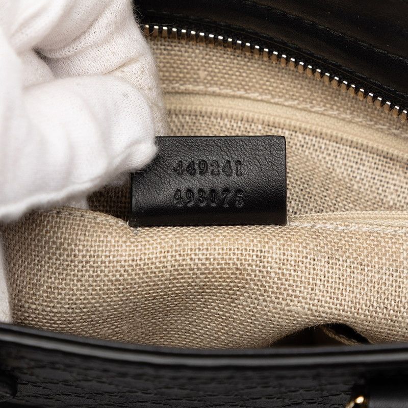Gucci Micro Guccissima 2-Way Shoulder Bag Black Leather