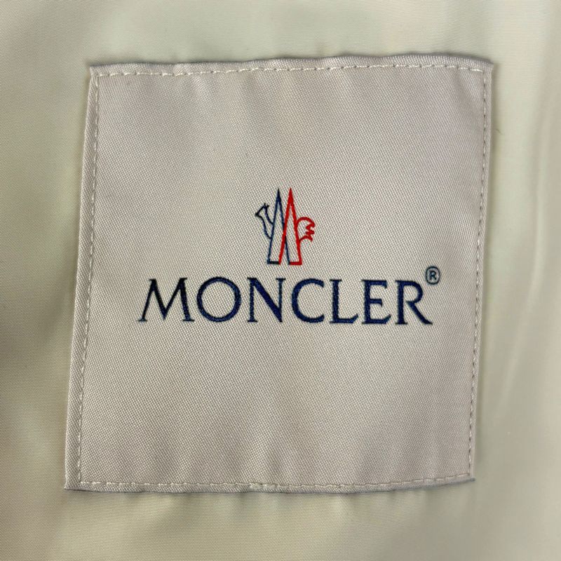 Moncler Logo Mountain Hoodie Hood Coat Jacket Polyester Ivory