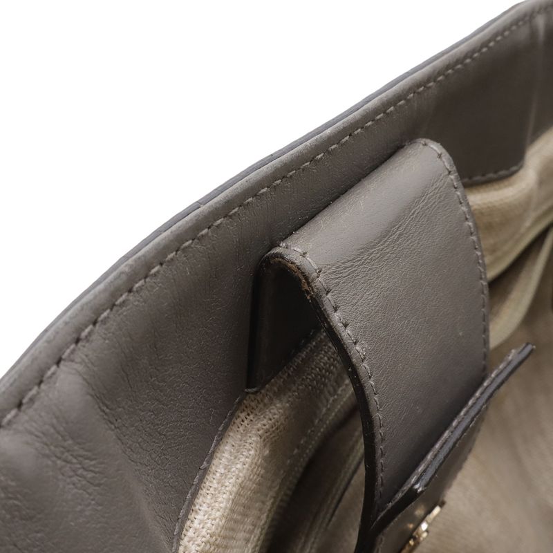 Gucci Micro Guccissima Tote 2-Way Shoulder Bag Leather Gray Gold