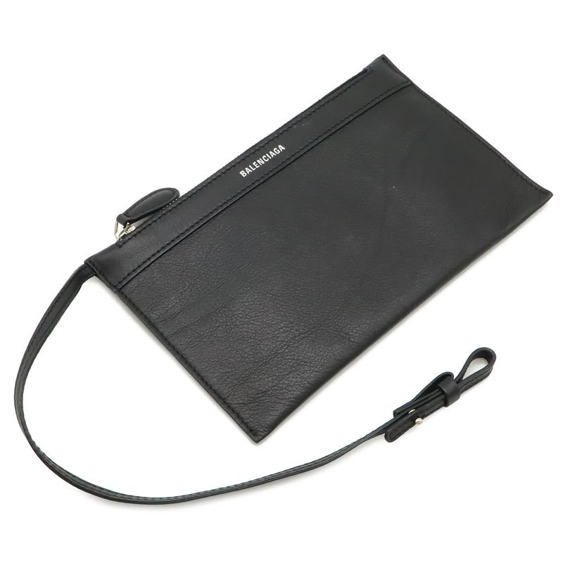 Balenciaga Navy Cabas S Tote Perforated Logo Leather Black