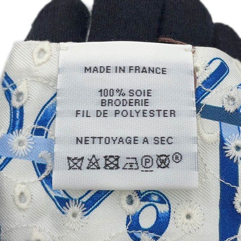 Hermes Scarf Twilly Re Boucles Broderie Anglaise Blue-blanc Marine