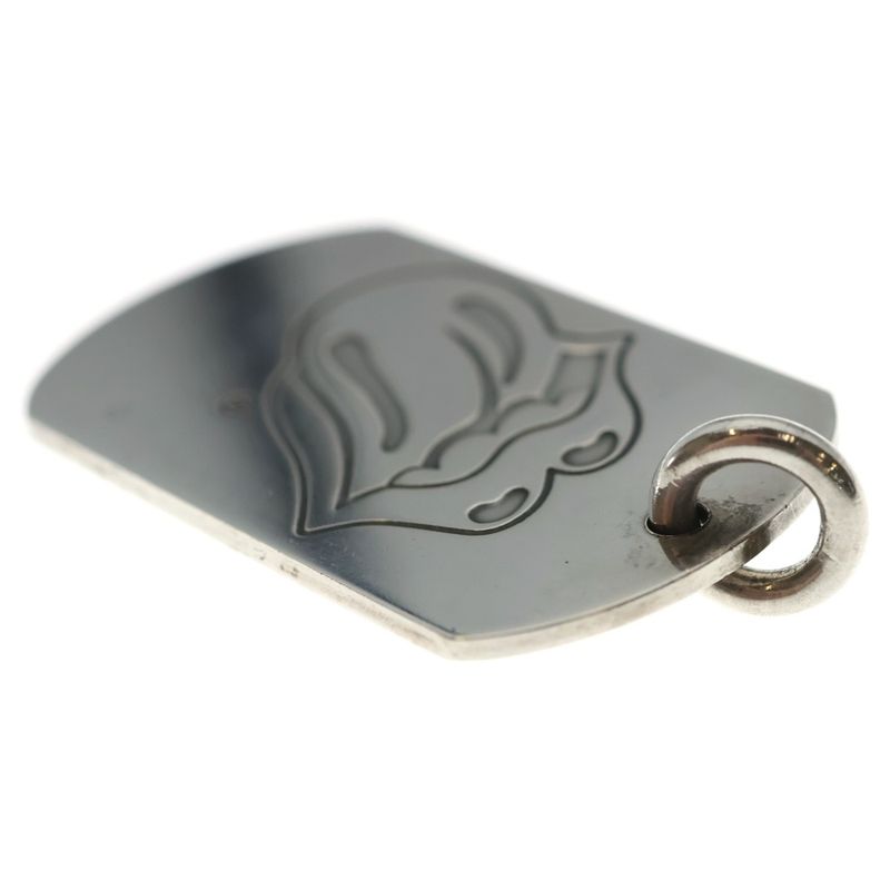 Chrome Hearts D Tag Lrg LT Dog Tagura Zilip and Tan Pendant Top Silver
