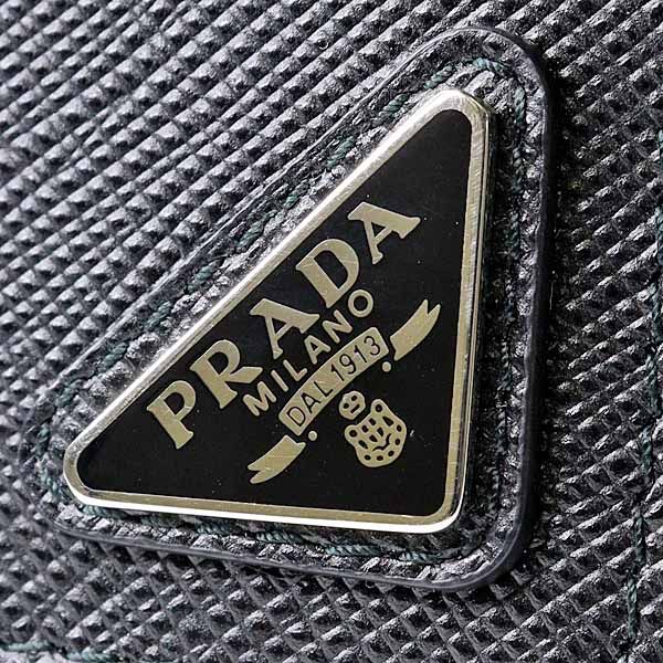 Prada Saffiano Triangle Coin Purse Black