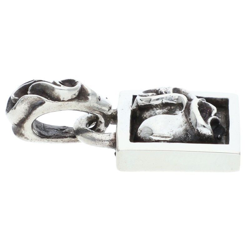 Chrome Hearts Framed Heart Silver Necklace Top