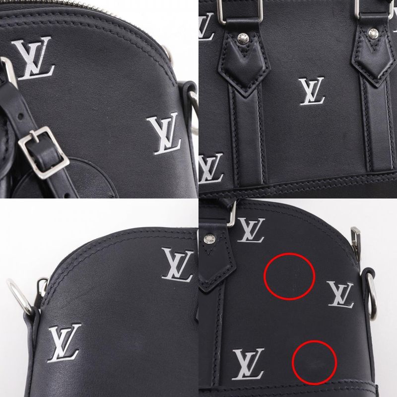 Louis Vuitton Alma East West 2-Way Shoulder Calf Black Handbag