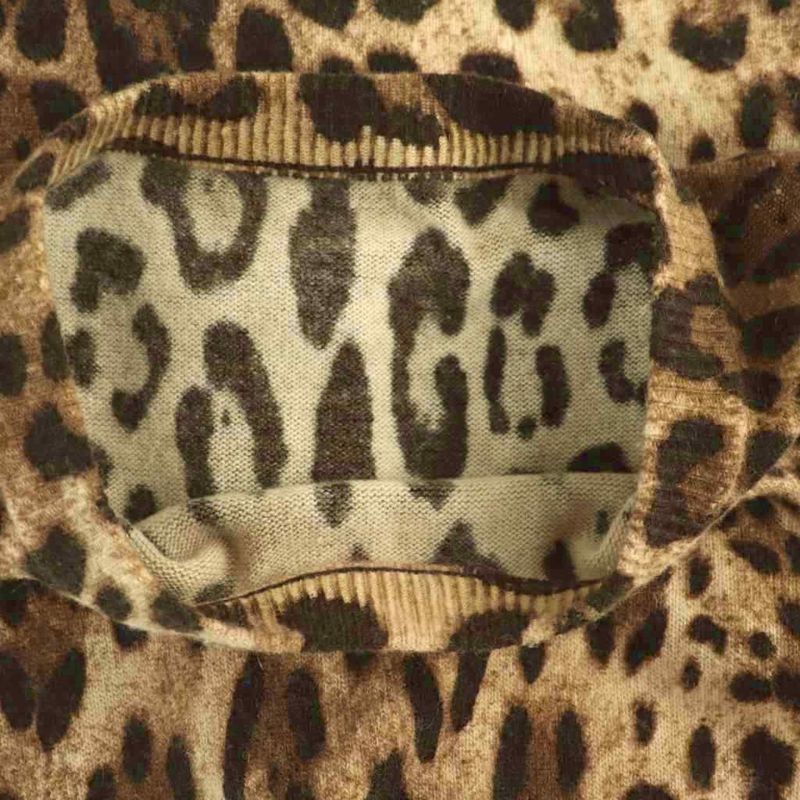Dolce & Gabbana Vest Leopard Print Wool Cashmere Blend 38 Brown DF
