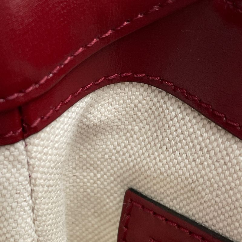 Gucci Jackie 2-Way Shoulder Bag Flower Embroidery Leather Red Brown Multicolor