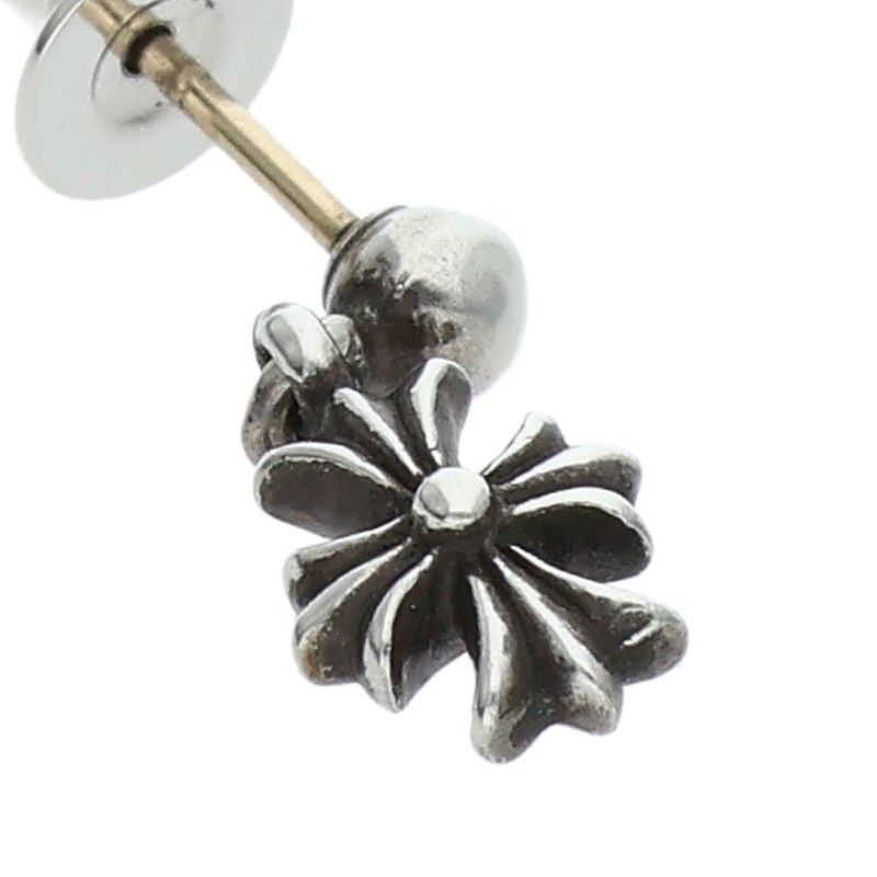 Chrome Hearts Tny CH Pls 1 Tiny Ech Plus Drop Silver Earrings