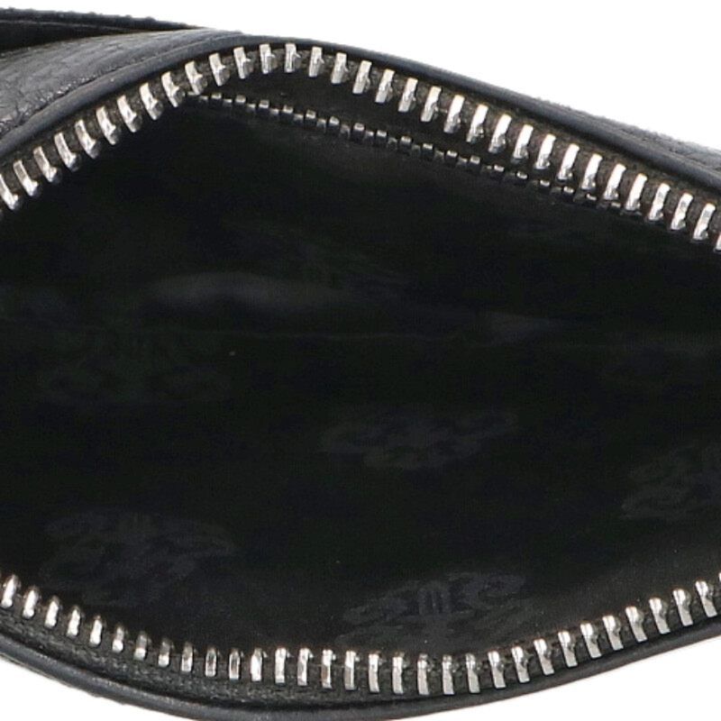 Chrome Hearts Zpr Chg Wristlet Sml Cross Patch Dagger Zip Leather Black