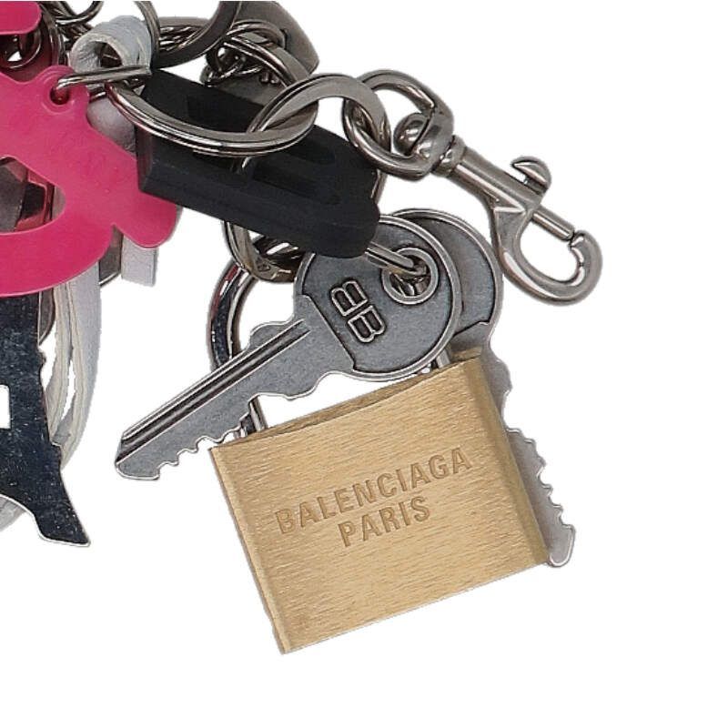 Balenciaga Multi Charm Keychain Silver