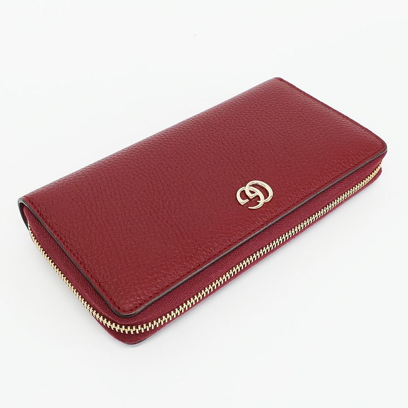 Gucci Bamboo Zip Wallet Gold Leather GG Logo