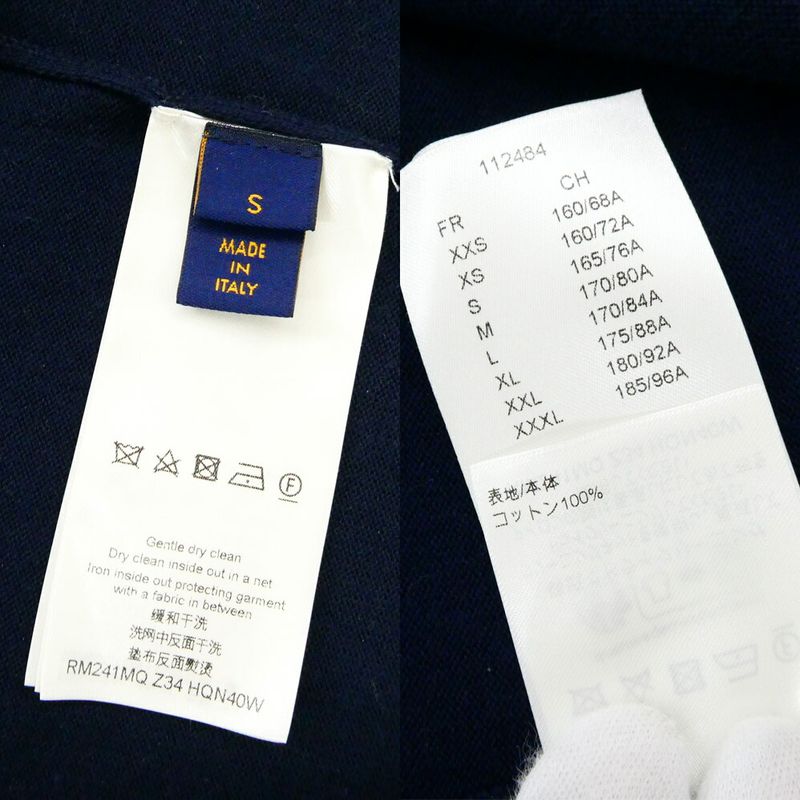 Louis Vuitton Sleeve Monogram Cotton Short Knit T-Shirt Navy