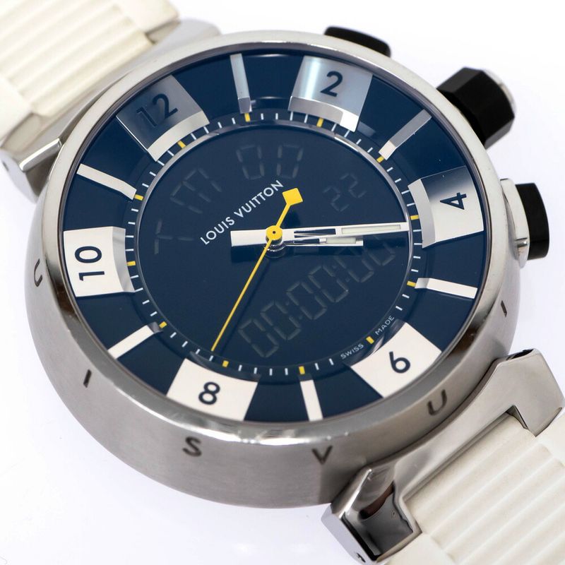 Louis Vuitton Tambour in Black Digital Analog Watch