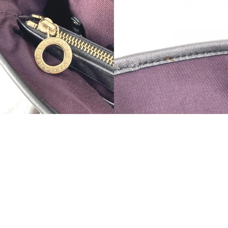 Bvlgari Shoulder Bag Collezione Sbulgari Logo Leather Metallic