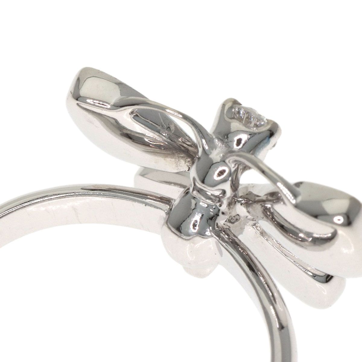 Dior Butterfly Motif Diamond Pinky Ring 18k White Gold