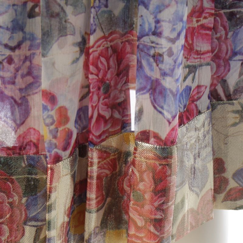 Chanel Silk Floral Sleeveless Dress Multicolor 34