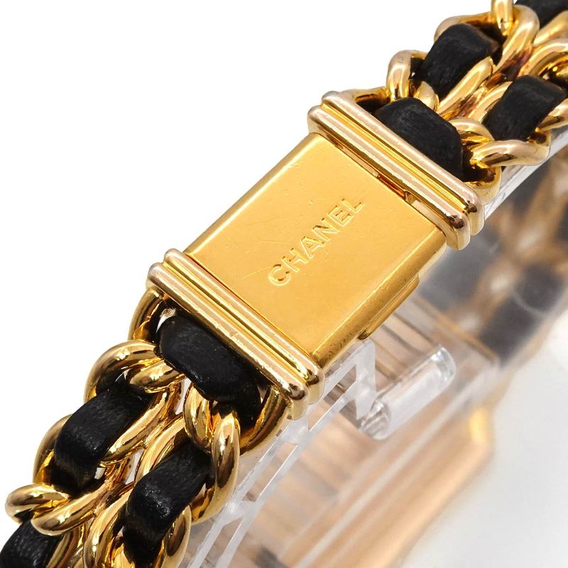Chanel Premiere L Vintage Watch Black Gold