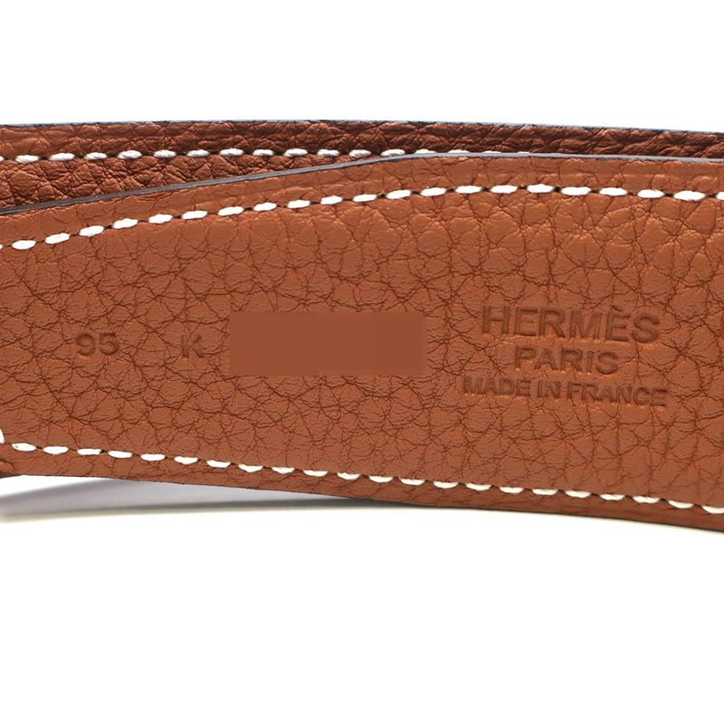 Hermes Belt Buckle Leather 95 Black Gold