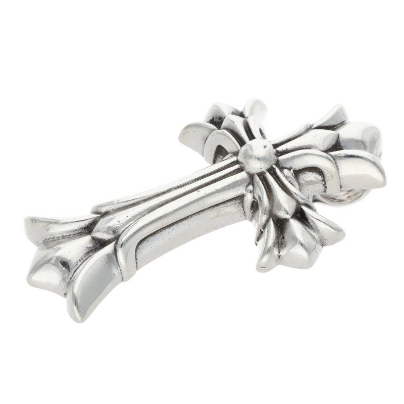 Chrome Hearts Dbl CH Crs Sml Small Double Cross Pendant Silver Necklace