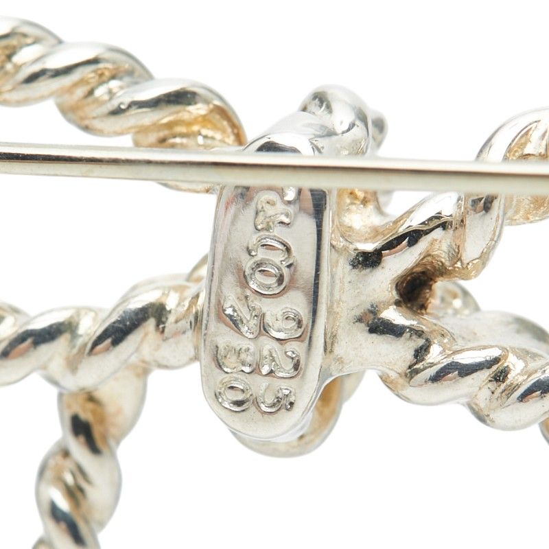 Tiffany & Co Twist Ribbon Brooch Silver Gold 18k Yellow