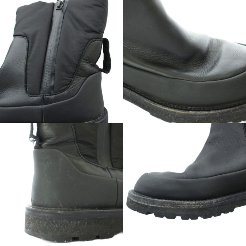 Moncler Rain Don't Care Short Boots 37 Black Side Zip Pull Tab Thick Sole RI