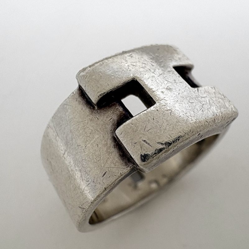 Hermes Ring Logo Silver
