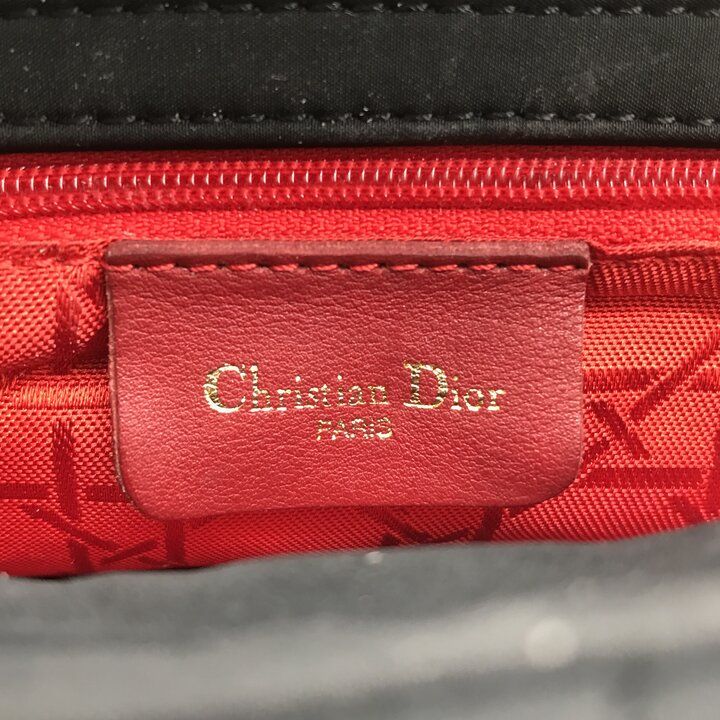 Dior Cannage Nylon Canvas Hand Bag Black