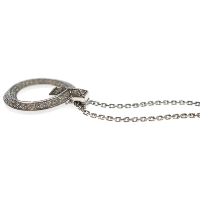 Tiffany & Co T One Circle Necklace 18k WG White Gold Pendant