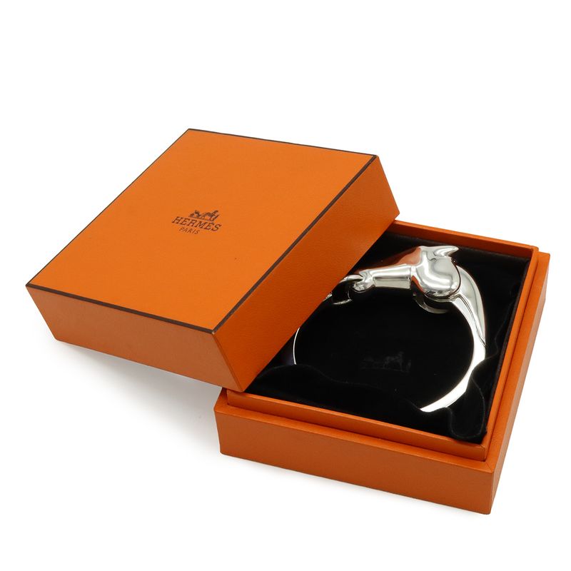 Hermes Gallop Bracelet Bangle Horse Motif Silver