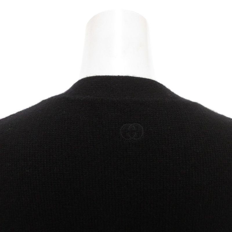 Gucci Cardigan Knit GG Logo Embroidery with Belt XS Black