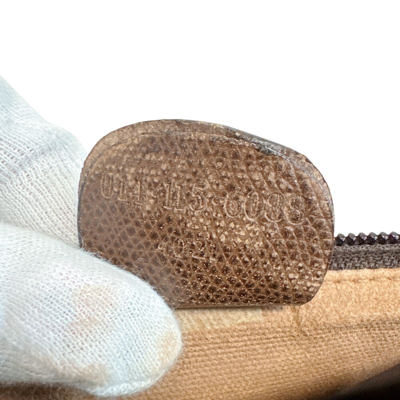 Gucci Pouch Clutch Vintage GG Pattern Second Brown