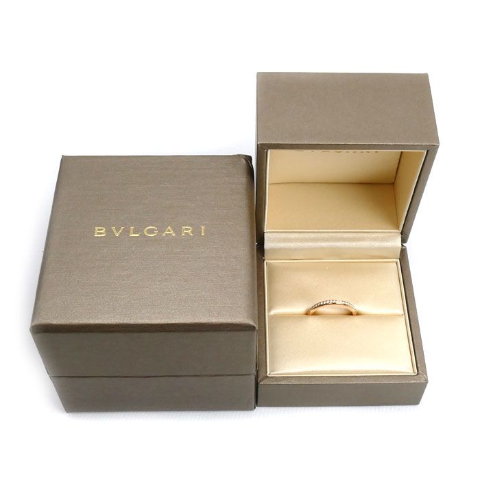Bvlgari 18k Pink Gold Roman Amor Ring Diamond 49