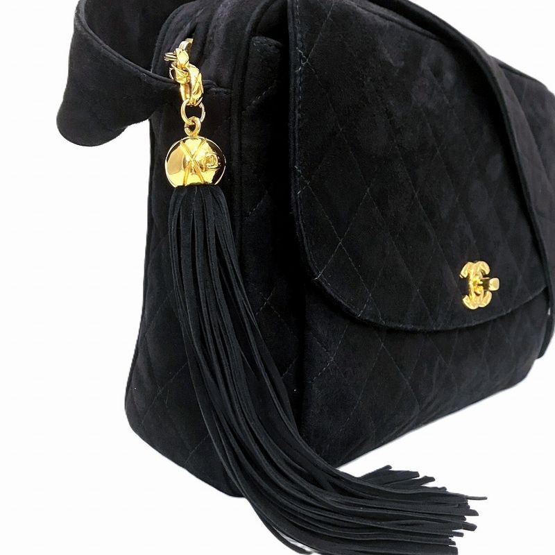 Chanel Quilted Shoulder Bag Suede