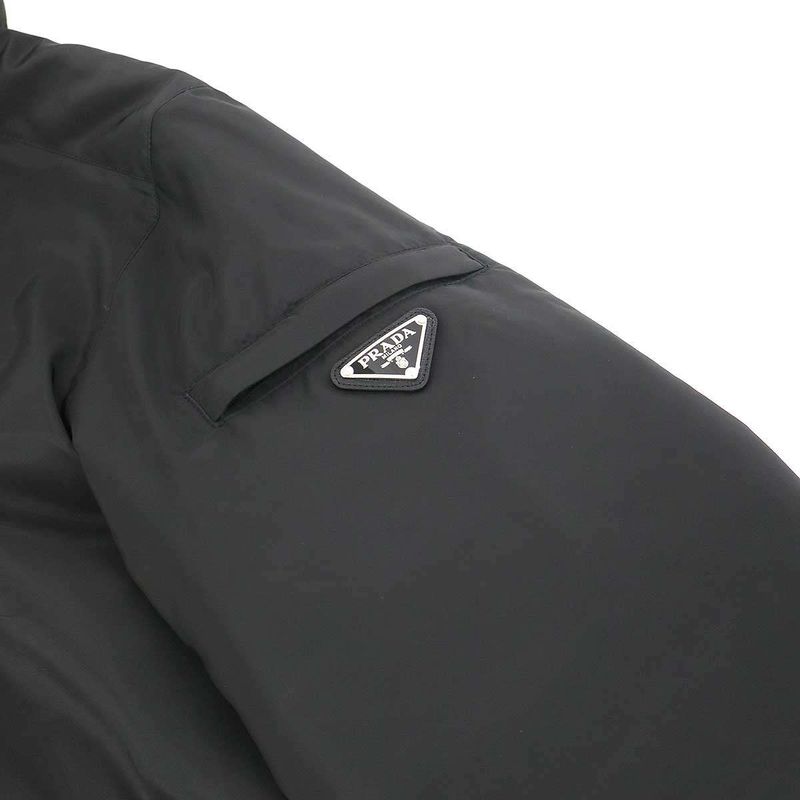 Prada Nylon Hoodie Dead Patted Jacket Black