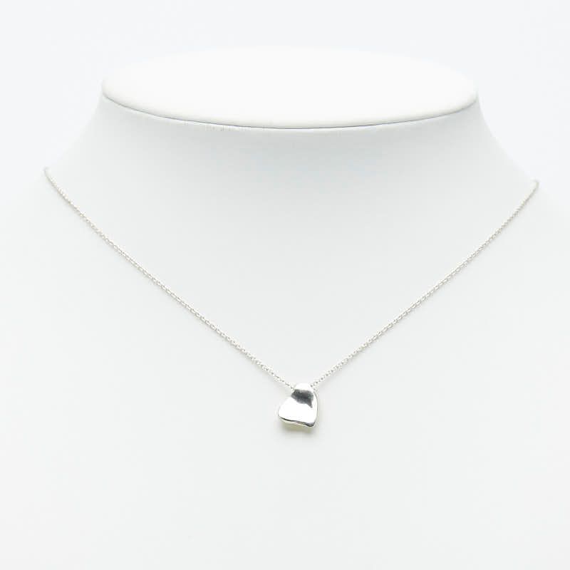 Tiffany & Co Elsa Peretti Full Heart Vintage Chain Pendant Necklace Silver